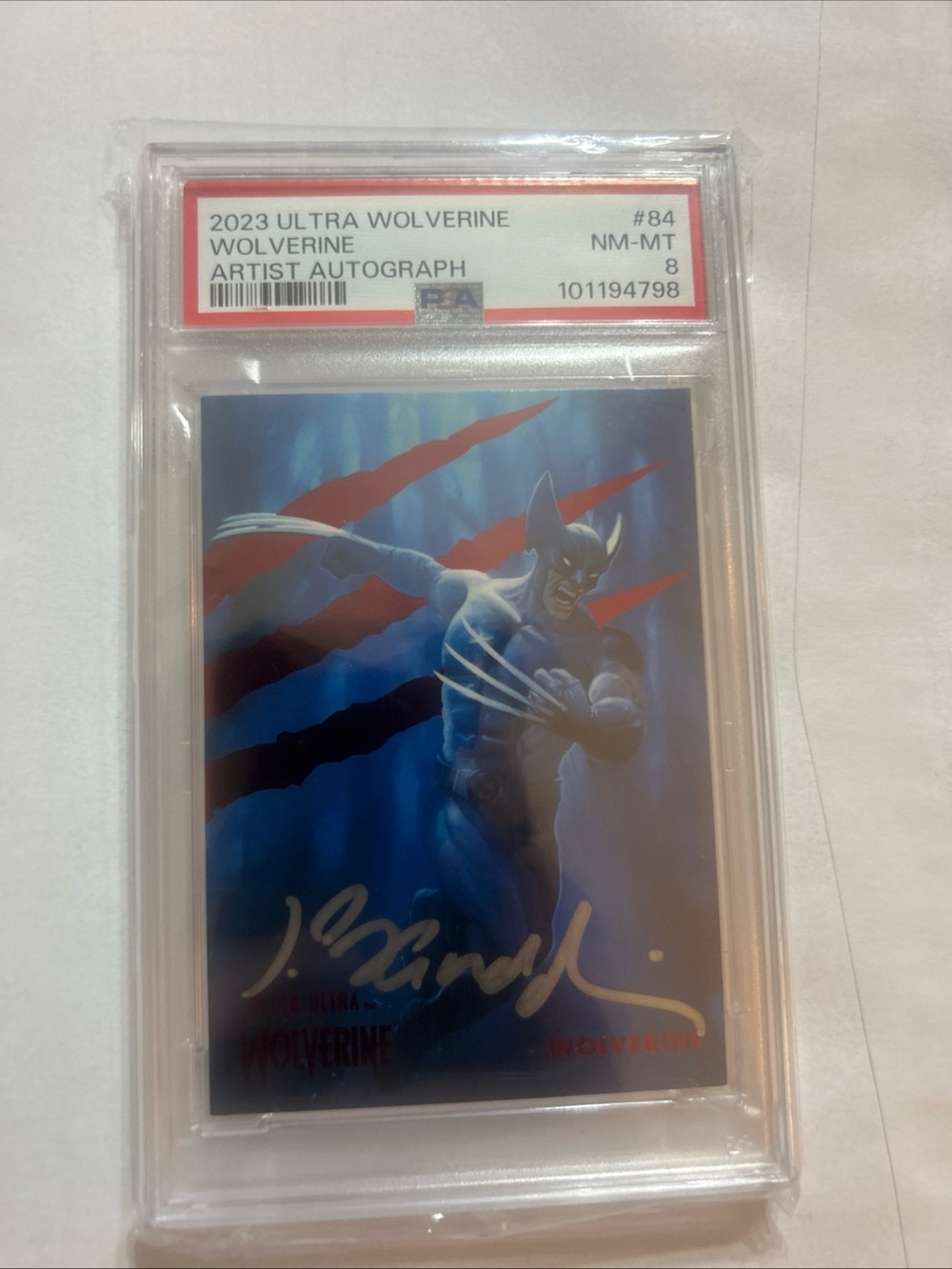 2023 Fleer Ultra /74 Wolverine Artist Auto James Bernardin #84 PSA 8 Pop 1